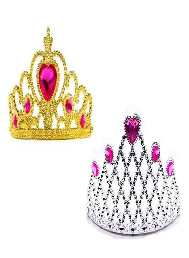 GNR Gold and Silver Birthday Girl Tiara/Crown for Happy Birthday Party Decoration - 1 Piece Each | Girl Head Band | Queen Tiara (Gold & Silver Color) - Image 1
